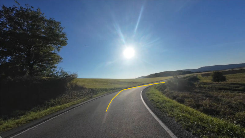 Unfall-Fahrlinie Motorrad Motorradperspektive