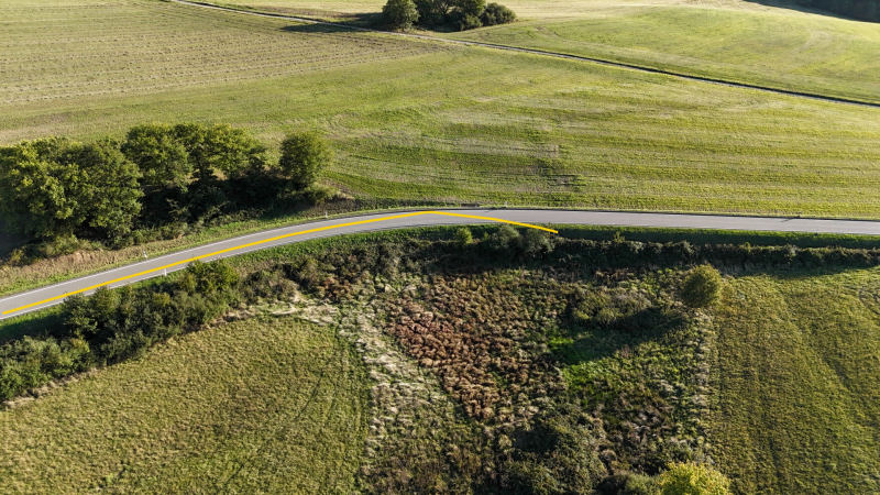 Unfall-Fahrlinie Motorrad Vogelperspektive
