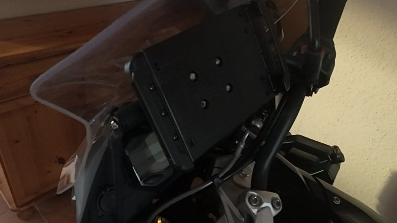 Tablet-Halterung am Motorrad